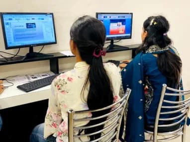 Students working through the testing track in the techcadd Phagwara lab